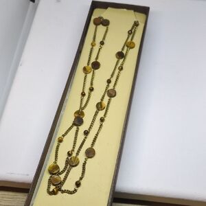 Jones New York Tigers Eye Long Necklace Vintage